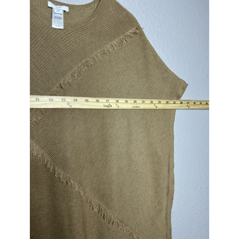 J. Jill Beige Tan Yak Hair Cotton Blend Poncho Fringe‎ Detail Size XS/S Petite - Picture 9 of 9